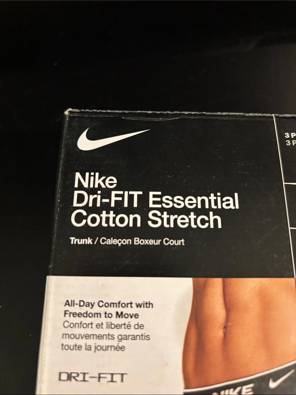 Nike Dri-FIT Essential Cotton Stretch Boxer Briefs - Black/Blue/Gray